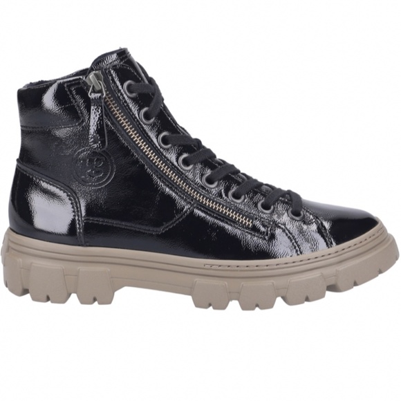 High top Sneaker. US SIZES. Black PATENT Leather. - Picture 1 of 7